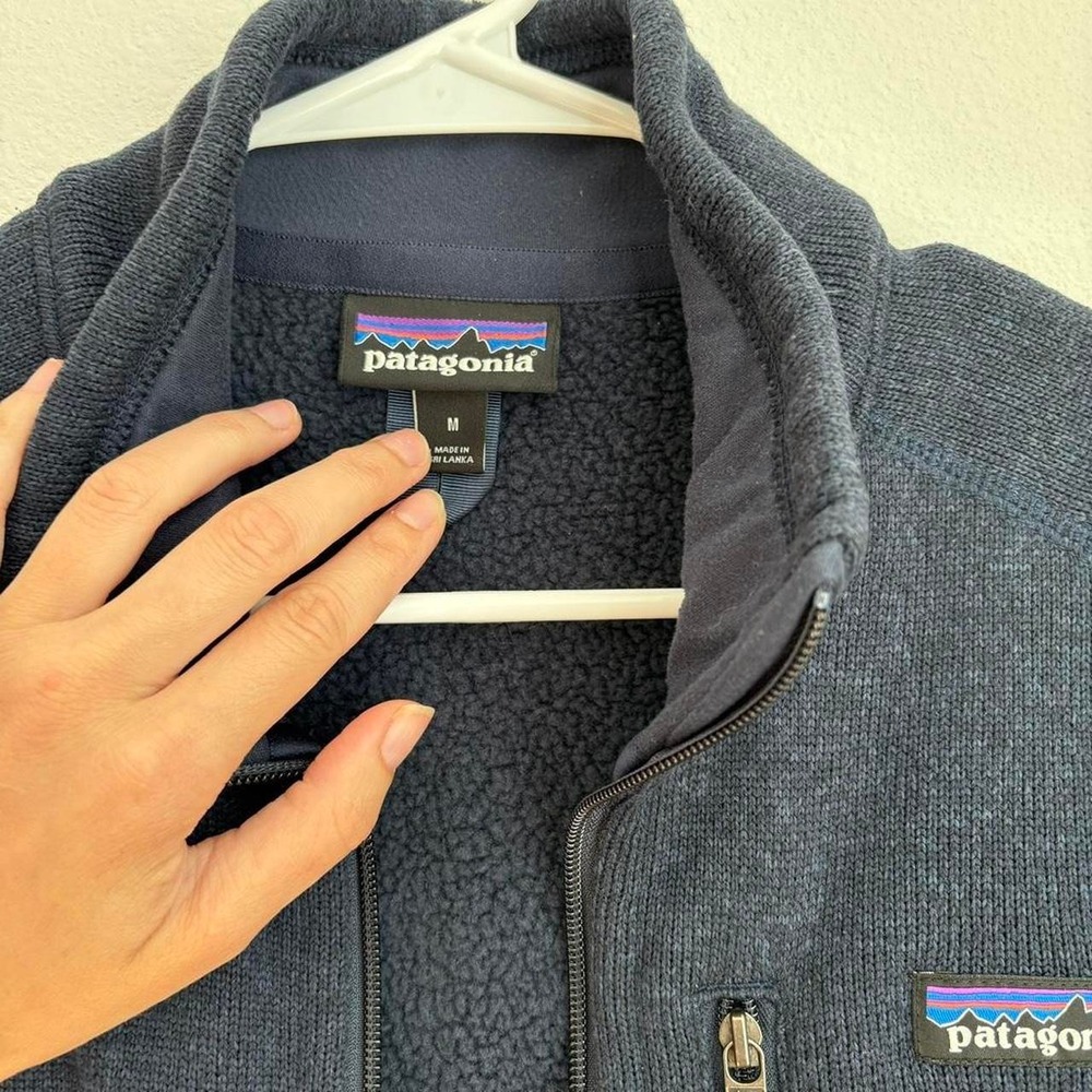 Patagonia Sweater Full Zip Fleece Jacket Mens Medium Navy Blue - Picture 4 of 5